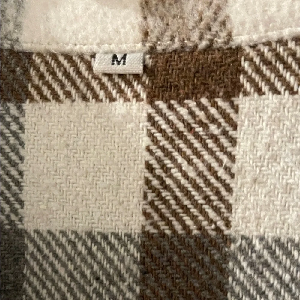Plaid Button-Up Jacket - Brown and Gray - Picture 3 of 10
